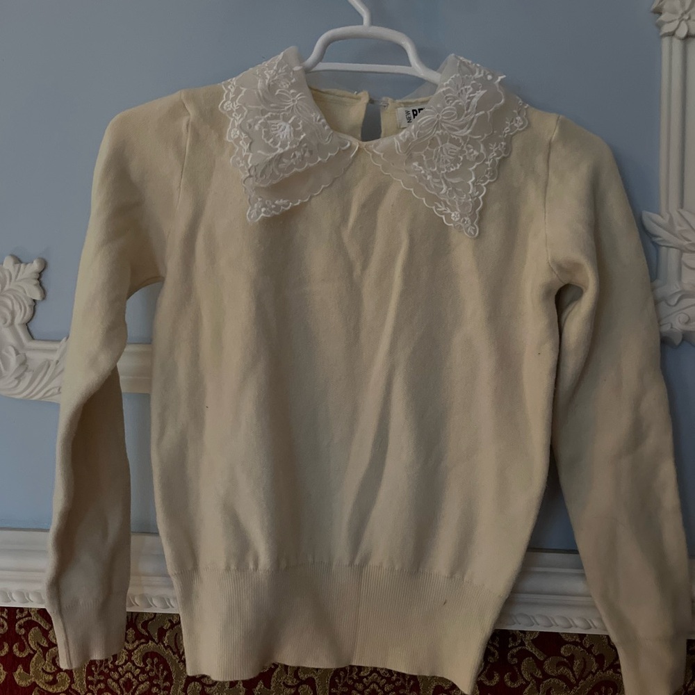 Pixie Market Lace Collar Sweater